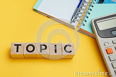 TOPIC word from wooden blocks Stock Photo