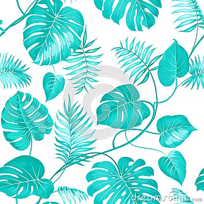 Topical palm leaves Vector Illustration