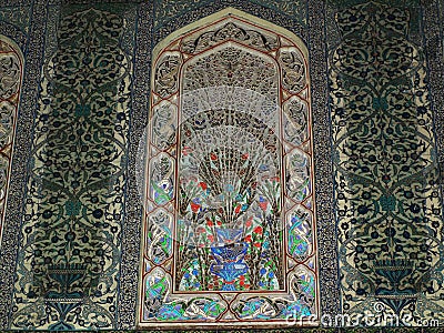 Tiling detail inside topkapi palace istanbul Turkey Stock Photo