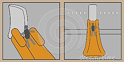 Two icons with an airplane slide for emergency evacuation Vector Illustration