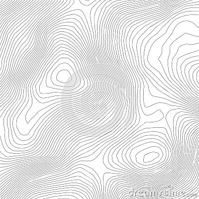 Topographic abstract contour map background. Elevation map. Hollow curved outline. Topological map vector.Geography and Vector Illustration