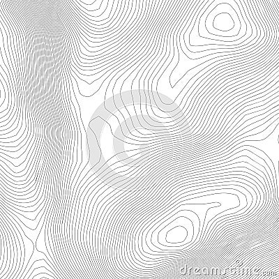 Topographic abstract contour map background. Elevation map. Hollow curved outline. Topological map vector.Geography and Vector Illustration