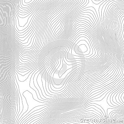 Topographic abstract contour map background. Elevation map. Hollow curved outline. Topological map vector.Geography and Vector Illustration
