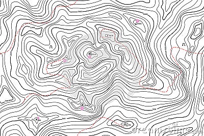 TOPOGRAPHIC ALTITUDE LINE MAP WITH ATTRACTION POINT. SEAMLESS VECTOR PATTERN Vector Illustration