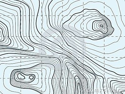 Topographic contour, line vector map with mountain Vector Illustration