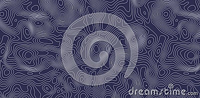 Topographic contour map background. Terrain with blue glowing lines. Vector relief texture. Stock Photo