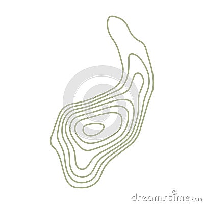 Topographic contour map. Green line. Logo. Vector Illustration