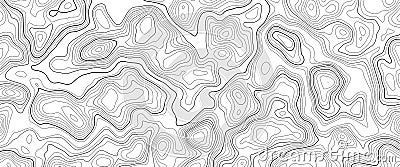 Topographic contour map with grid. Vector relief map Vector Illustration