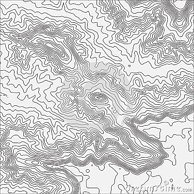 Topographic map background concept with space for your copy. Topo contour map background, vector illustration Vector Illustration