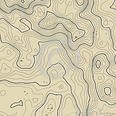 Topographic map background concept with space for your copy. Topography lines art contour , mountain hiking trail Stock Photo