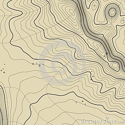 Topographic map background concept with space for your copy. Topography lines art contour , mountain hiking trail Stock Photo