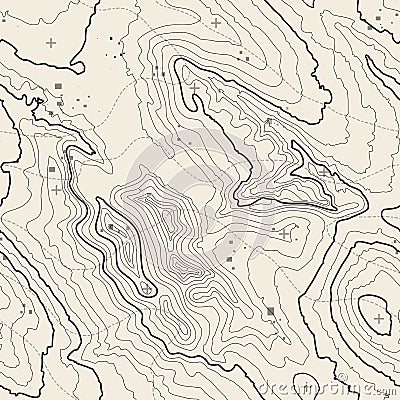 Topographic map background concept with space for your copy. Topography lines art contour , mountain hiking trail Vector Illustration