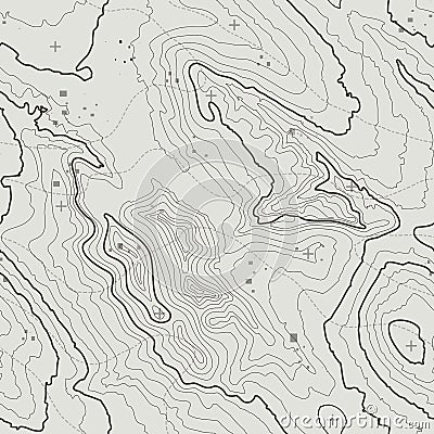 Topographic map background concept with space for your copy. Topography lines art contour , mountain hiking trail Vector Illustration