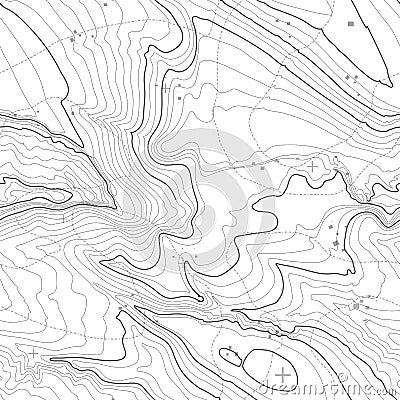 Topographic map background concept with space for your copy. Topography lines art contour , mountain hiking trail Vector Illustration