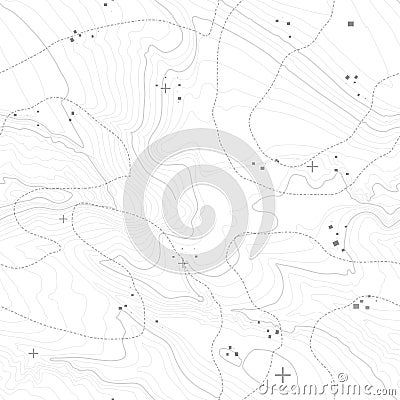 Topographic map background concept with space for your copy. Topography lines art contour , mountain hiking trail Vector Illustration