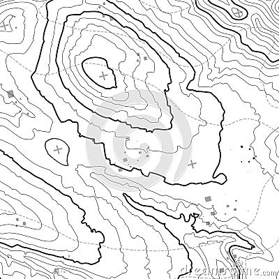 Topographic map background concept with space for your copy. Topography lines art contour , mountain hiking trail Vector Illustration