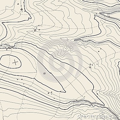 Topographic map background concept with space for your copy. Topography lines art contour , mountain hiking trail Vector Illustration