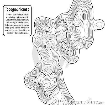 Topographic map background. Grid map. Contour. Vector illustration Cartoon Illustration