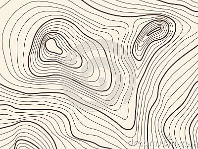 Topographic map background of mountain terrain. Vector mapping contour texture with elevation Vector Illustration