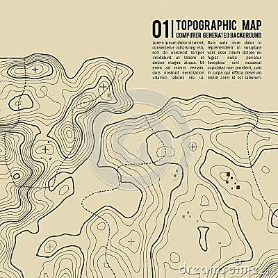 Topographic map background with space for copy . Line topography map contour background , geographic grid abstract Vector Illustration