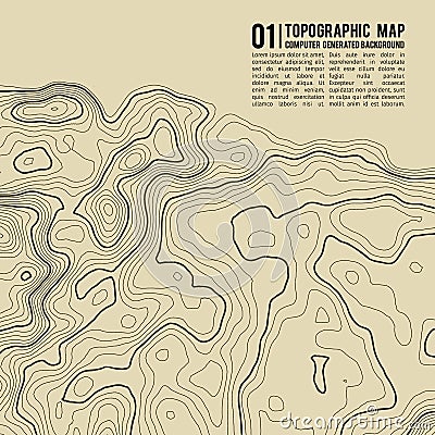 Topographic map background with space for copy . Line topography map contour background , geographic grid abstract Vector Illustration