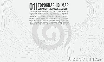 Topographic map background with space for copy . Line topography map contour background , geographic grid abstract Vector Illustration