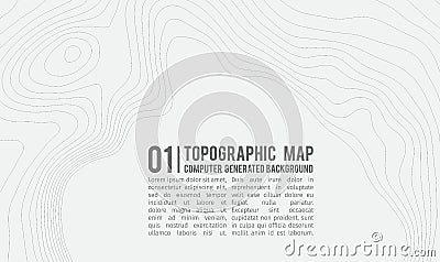 Topographic map background with space for copy . Line topography map contour background , geographic grid abstract Vector Illustration