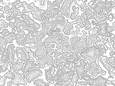 Topographic map background. Topo lines pattern, abstract relief and elevation map seamless texture Vector Illustration