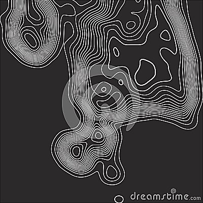 Topographic map. Contour abstract background. Vector illustration Cartoon Illustration