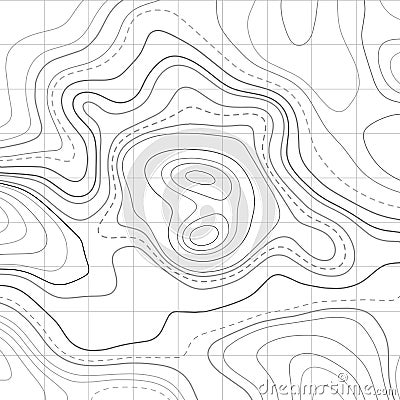 Topographic map. Contour abstract background. Vector illustration Cartoon Illustration