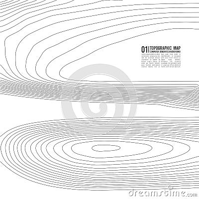 Topographic map contour background. Topo map with elevation. Contour map vector. Geographic World Topography map grid Vector Illustration