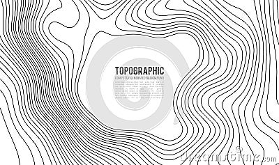Topographic map contour background. Topo map with elevation. Contour map vector. Geographic World Topography map grid Vector Illustration