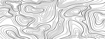 TOPOGRAPHIC MAP WITH CONTOUR LINES AND ATTRACTION. SEAMLESS VECTOR PATTERN. Vector Illustration