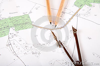 Topographic map of district Stock Photo