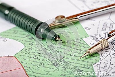 Topographic map of district Stock Photo