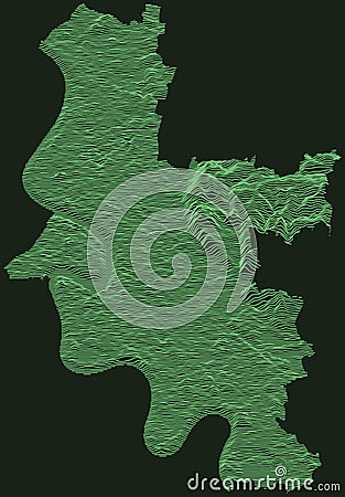 Topographic map of DÃ¼sseldorf, Germany Vector Illustration