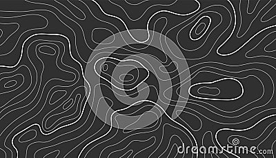 Topographic map lines. Topology outline contour. Vector wavy abstract relief Vector Illustration