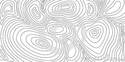 Topographic map sketch. Hand drawn landscape contour of relief. Graphic terrain on white background. Vector outline Vector Illustration