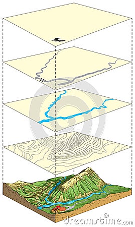 Topographic relief Vector Illustration