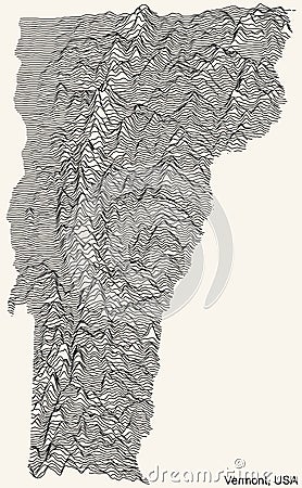 Beige topographic map of Vermont, USA Vector Illustration