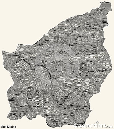 Topographic relief map of SAN MARINO Vector Illustration