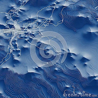 Topographic relief map. Rounded lines, design Stock Photo