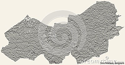 Topographic relief map of SINT-NIKLAAS, BELGIUM Vector Illustration