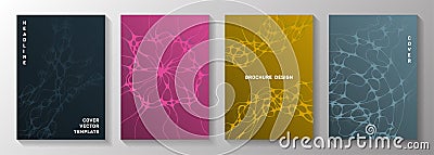 Topographic survey idea abstract vector covers. Dynamic curve lines meshwork textures. Vector Illustration