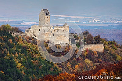 Topolcany castle in Slovakia, autumn time Stock Photo