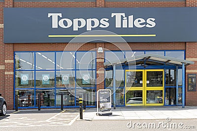 Topps Tiles Grantham Store front in Grantham. Editorial Stock Photo