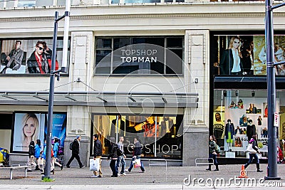 Topshop, Vancouver, B.C. Editorial Stock Photo