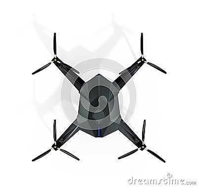 Topview of surveillance drone isolated on white background Stock Photo