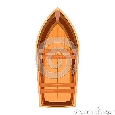 Topview of a wooden boat Vector Illustration