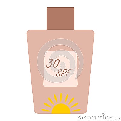 tor illustration of sun protection body lotion with 30 spf Vector Illustration